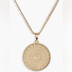 Gold Medallion Pendant Necklace 💦 Water Resistant